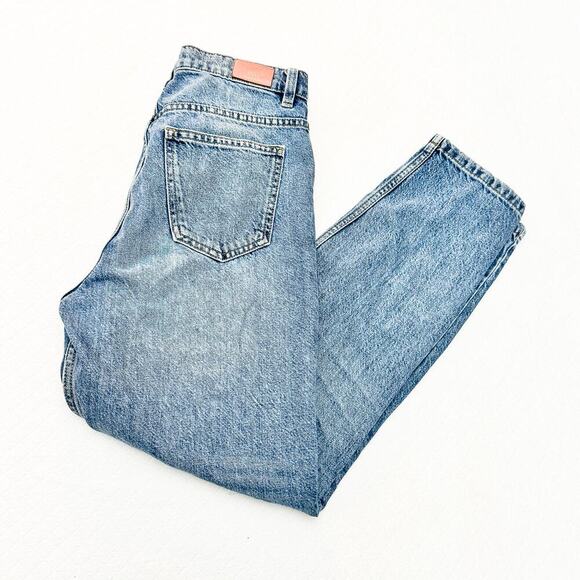 Zara Straight Leg Acid Wash Denim Jeans Zip Fly Size 02 - Picture 8 of 8